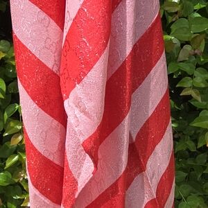GUCCI PINK and RED ST GSTRIPES GG 70 x 180 UNISEX new